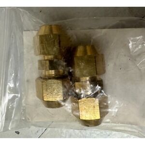 2 pcs- 1/4" Brass Compression Union Coupler (Fitting Connector)‎